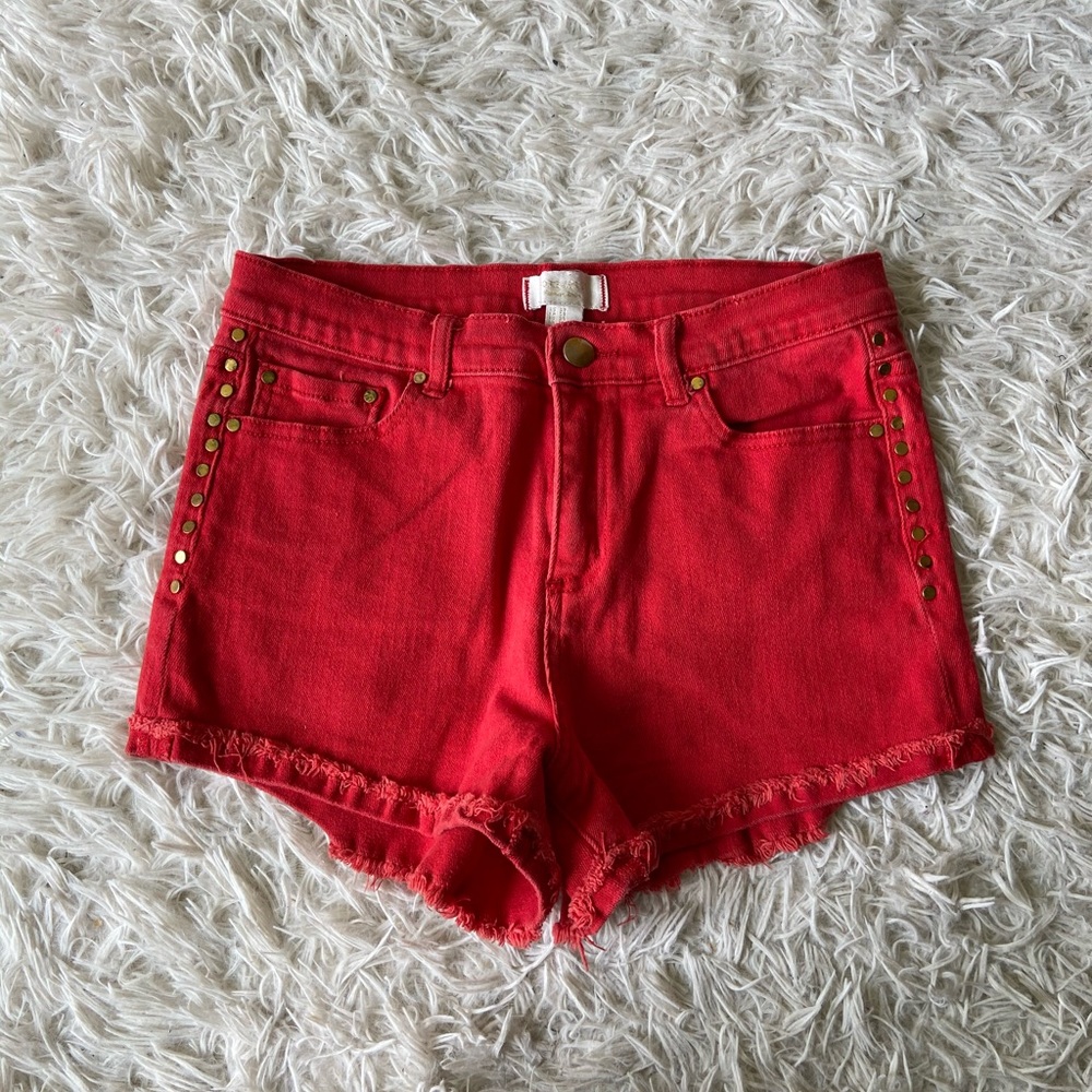 FOREVER 21 Red Demi Shorts Size: 27 (juniors)